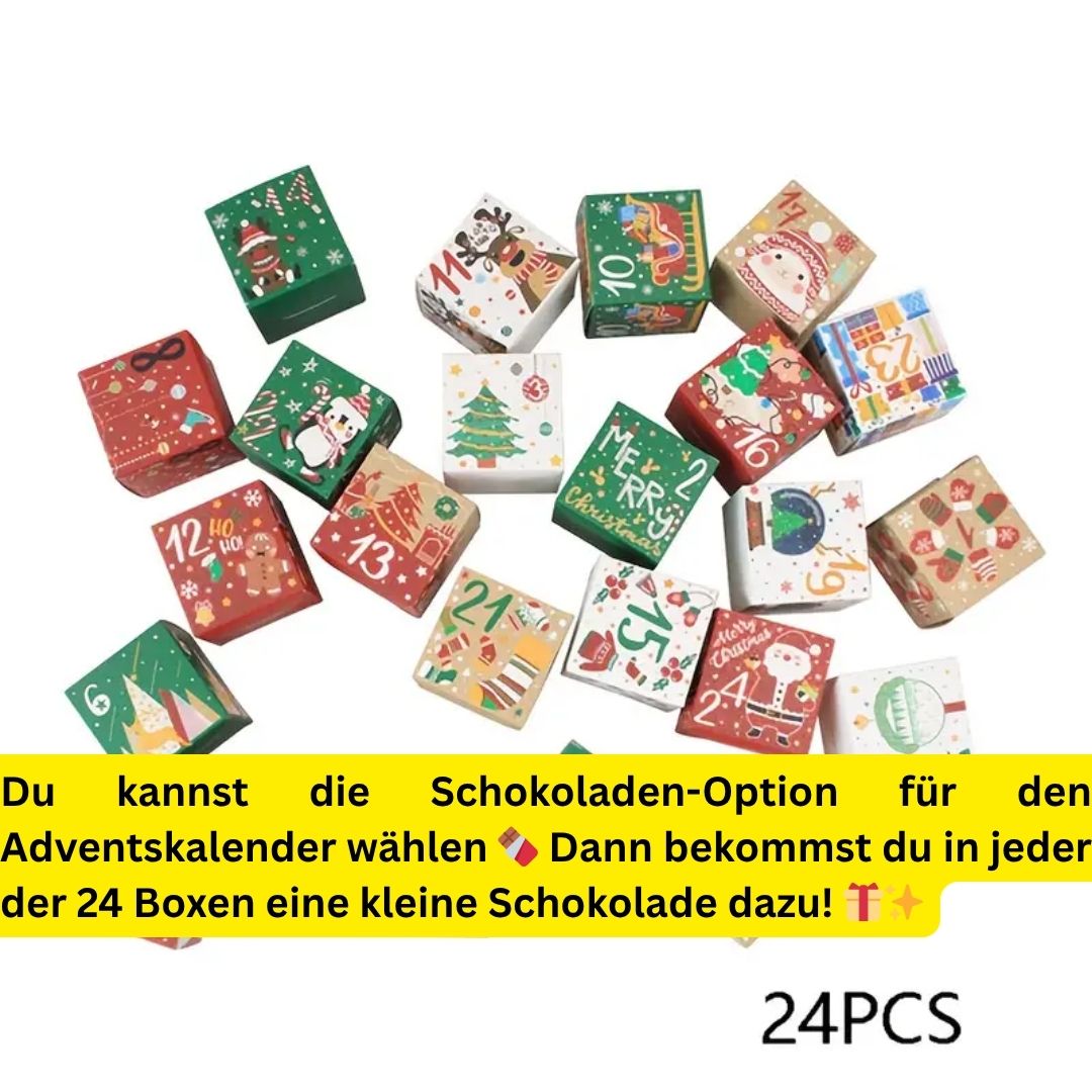 24 Custom Adventskalender – 24 Individuelle Foto-Magnete (50mmX50mm)