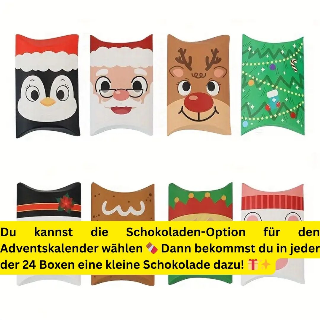 24 Custom Adventskalender – 24 Individuelle Foto-Magnete (50mmX50mm)