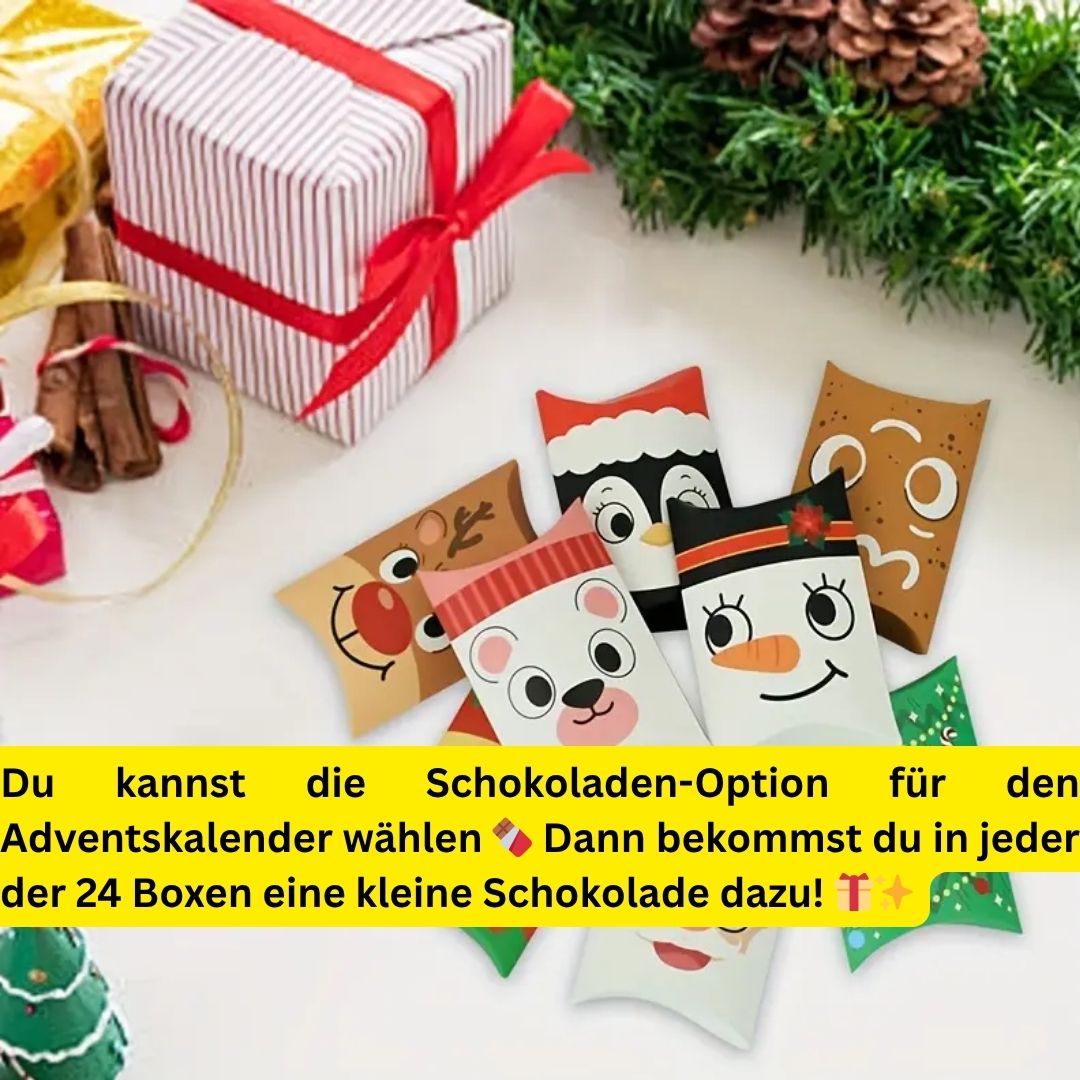 24 Custom Adventskalender – 24 Individuelle Foto-Magnete (50mmX50mm)
