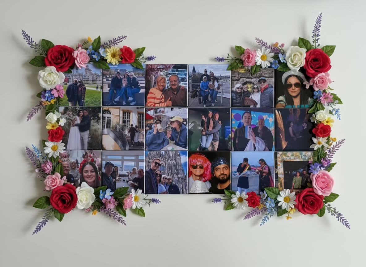 24 Custom Adventskalender – 24 Individuelle Foto-Magnete (50mmX50mm)